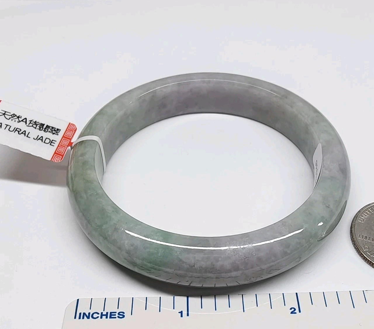 Certificated Green Jade Bangle/Bracelet 57mm Natural Jadeite 天然绿色玉手环镯子 翡翠A货