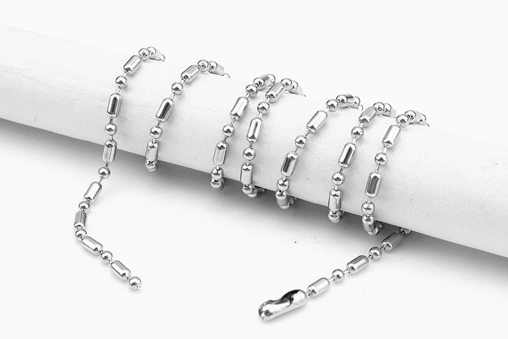 5pcs/lot 1.6/2/2.4/3mm Stainless Steel Bamboo Chain Necklace Jewelry Wholesale