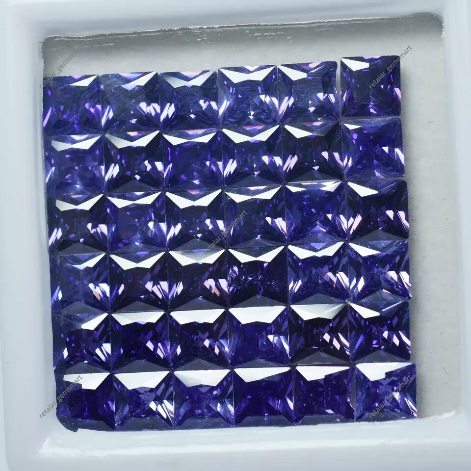 Natural Purple Sapphire 12 Pcs 5×5 mm Square Cut CERTIFEID Loose Gemstone Lot
