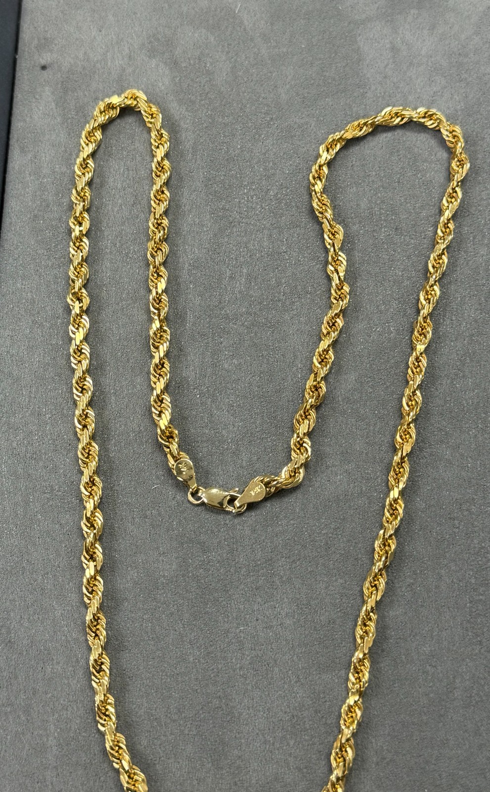 14k Solid Gold Diamond Cut 4.5mm Rope Chain 22” Inches 35.87 Grams