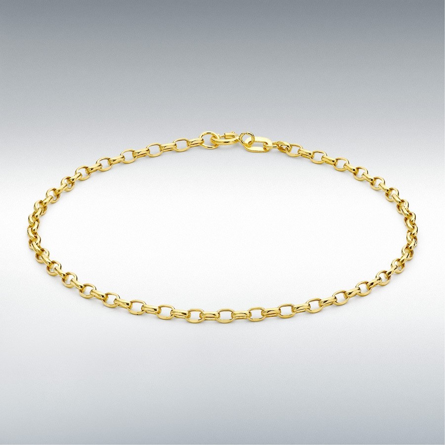 9ct Oval Belcher Bracelet Diamond Cut 9ct Yellow Gold 19cm / 7.5″ RRP £107