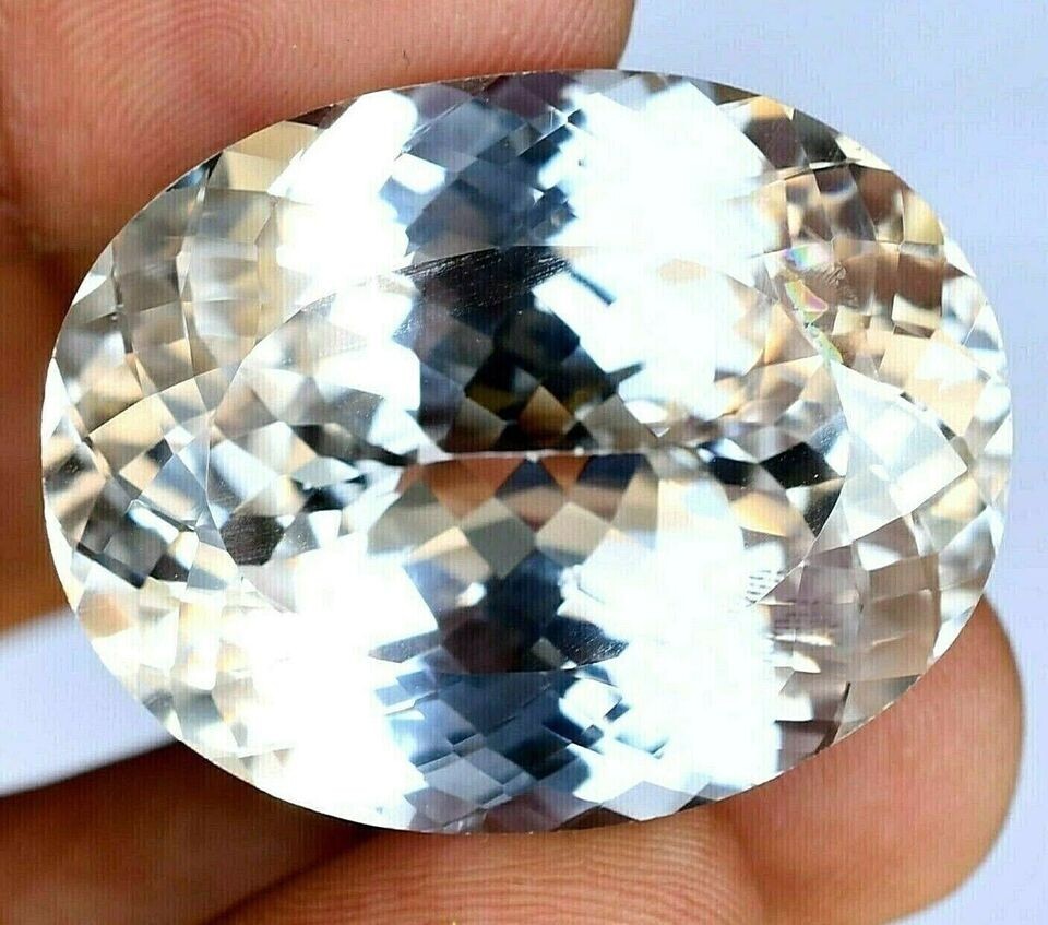 Natural White Sapphire 130 Ct Oval Cut Certified Faceted Loose Gemstone