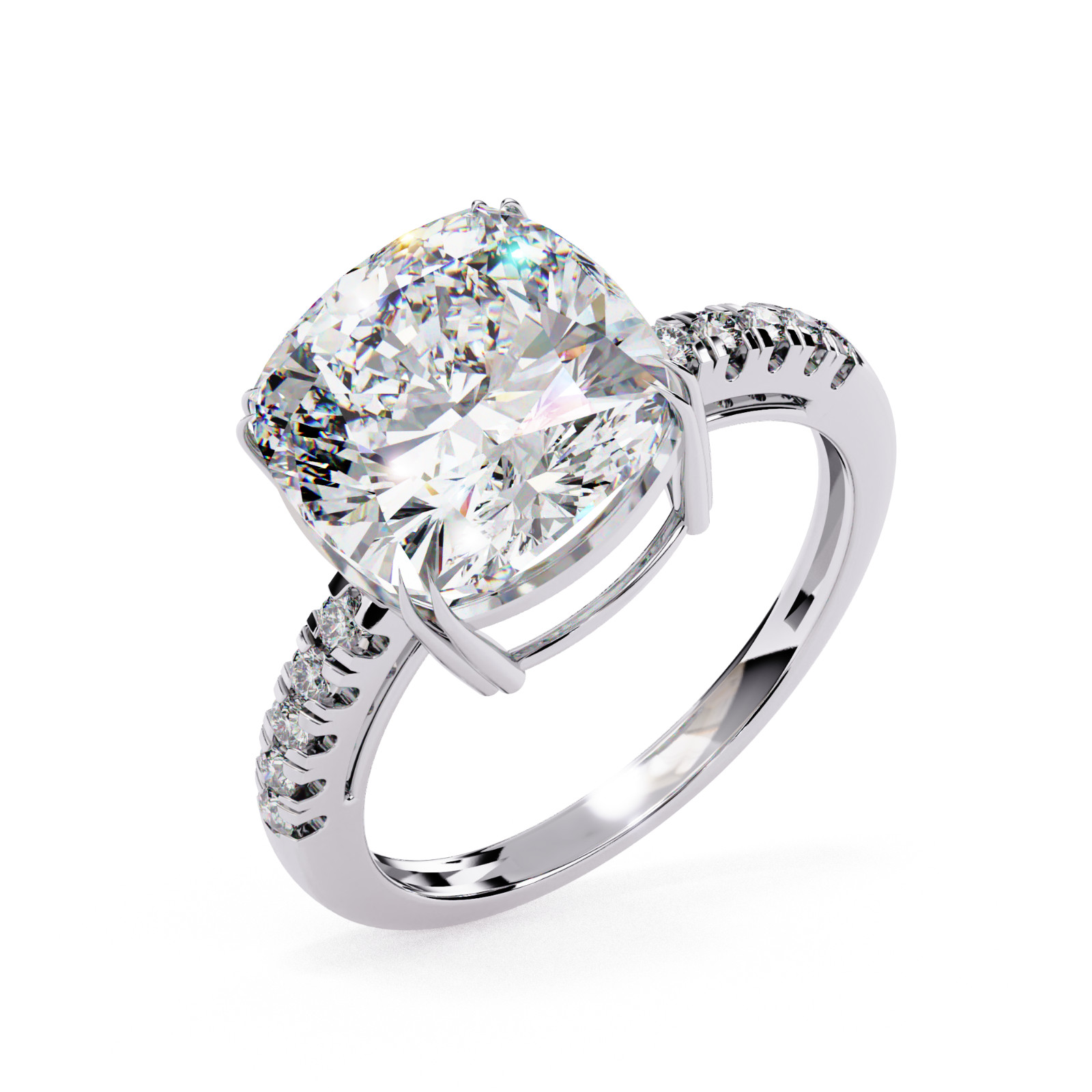 5ct Cushion Cut Moissanite Ring 925 Sterling Silver Gold, Rose Gold Plated Sz. 6