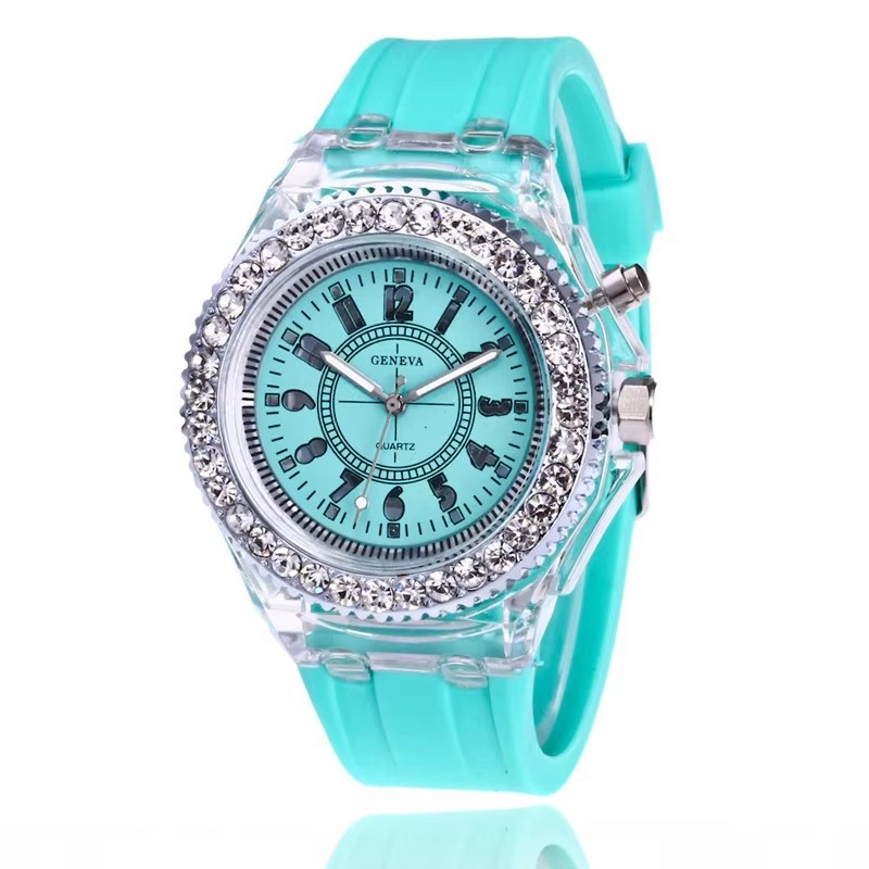 Light Flash Luminous Watches Women Men Boys Girls Silicone Wrist Watch