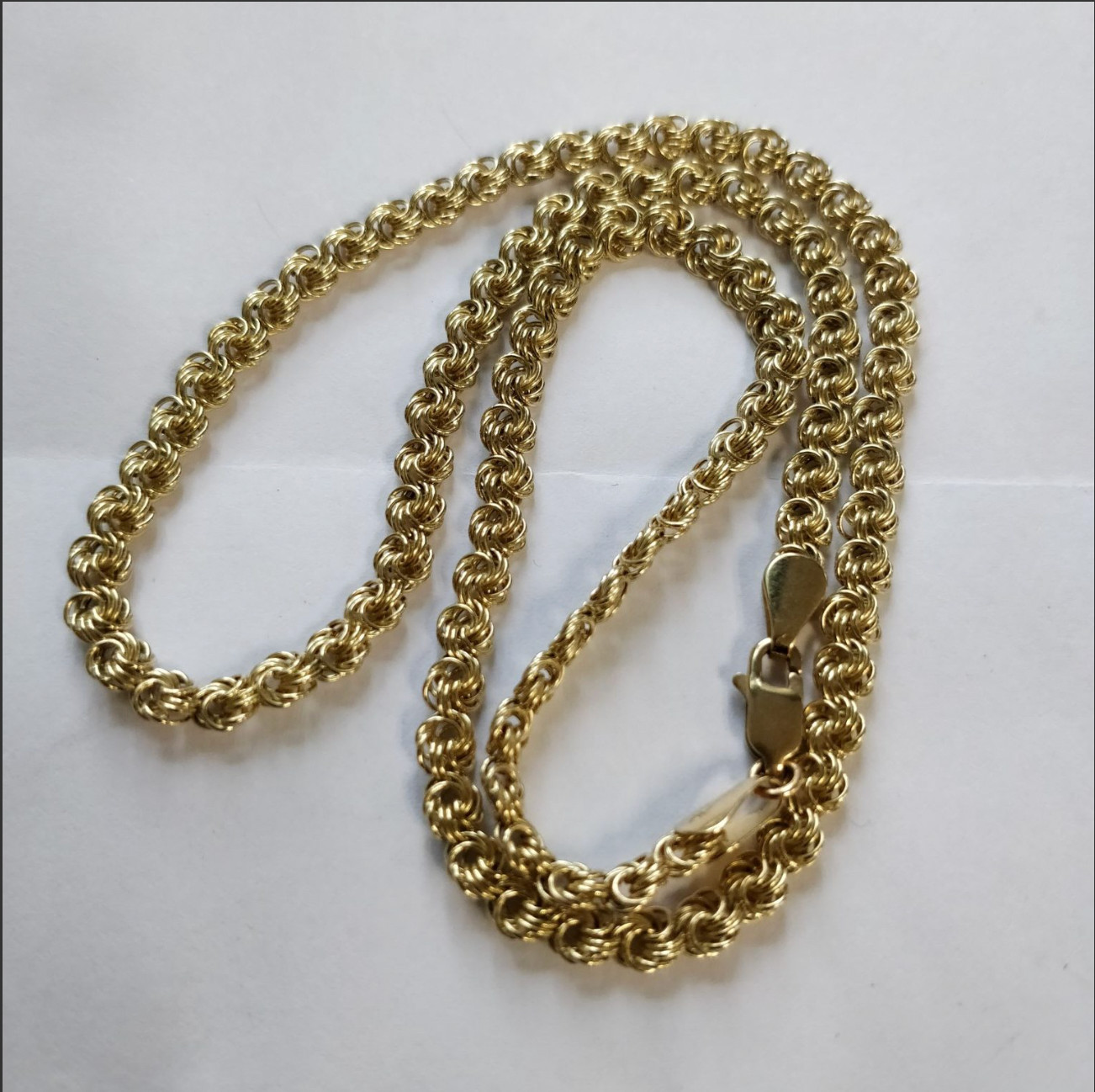 9ct Gold Double Link Neck Chain L 44.5cm 6.80g