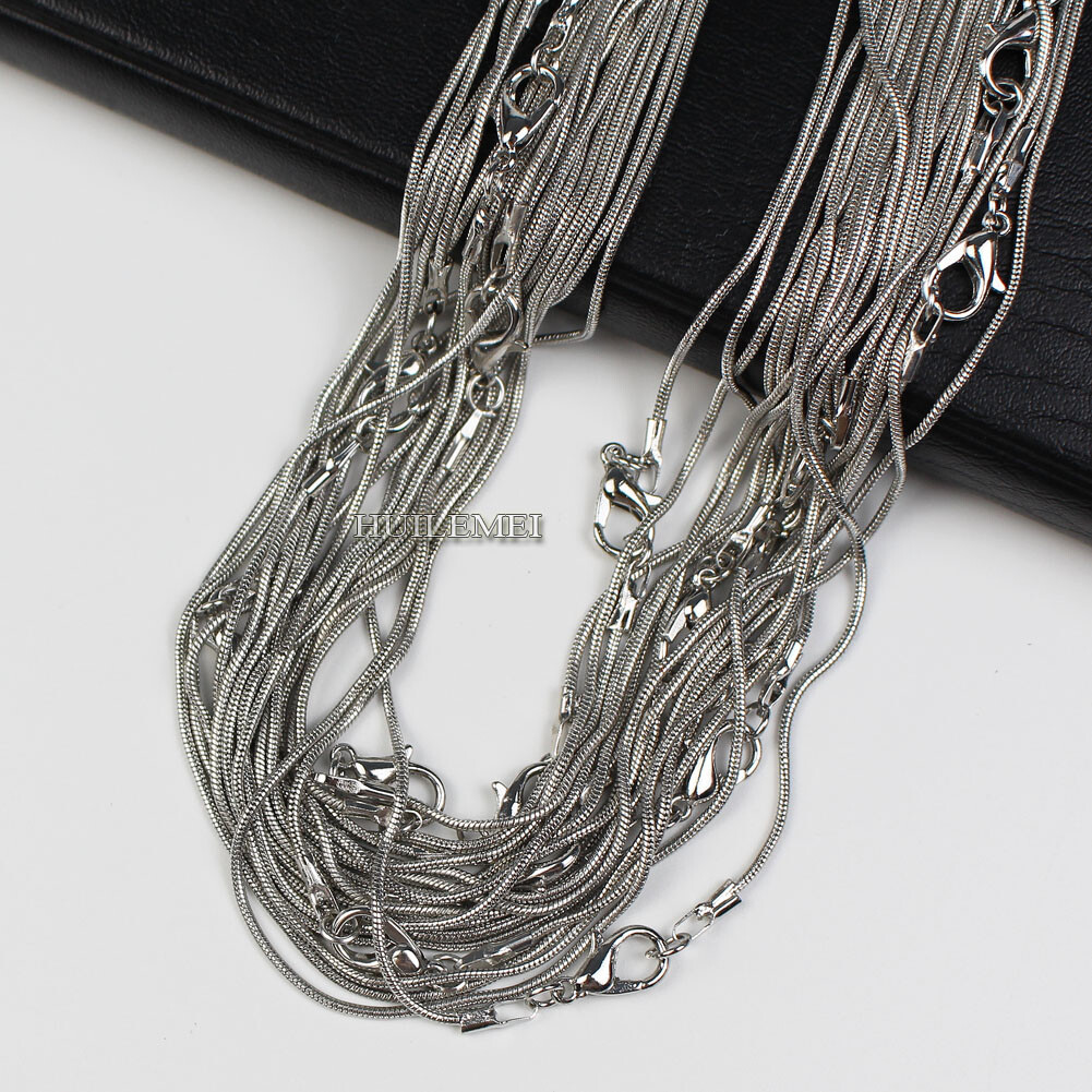 10 20 50 100x Silver / Gold Color 1.2mm Snake Chain Necklace 16″ 18″ 20″ 24″