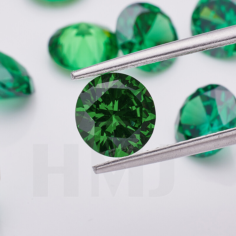 0.8~15mm 300pcs Round Green Loose CZ Stone High Quality Cubic Zirconia Gemstone