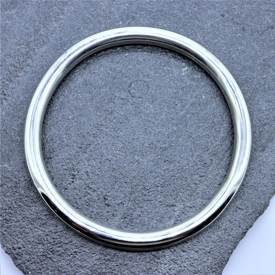 MASSIVE HEAVY 6mm Thick Chunky Solid Sterling Silver Round Bangle Bracelet Plain
