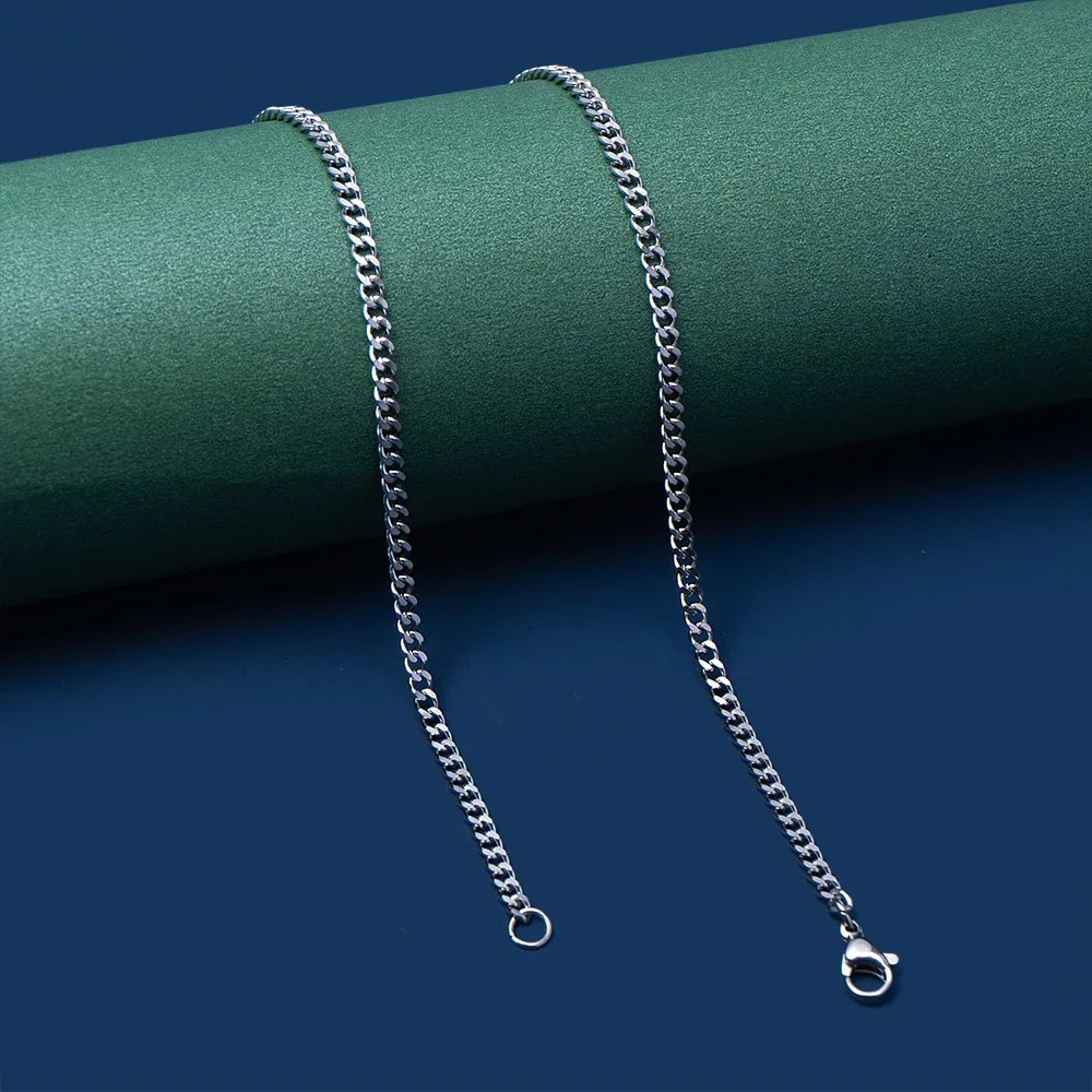 Men Simple Stainless Steel Cuban Chain Necklace Hip Hop Street Jewelry For Women