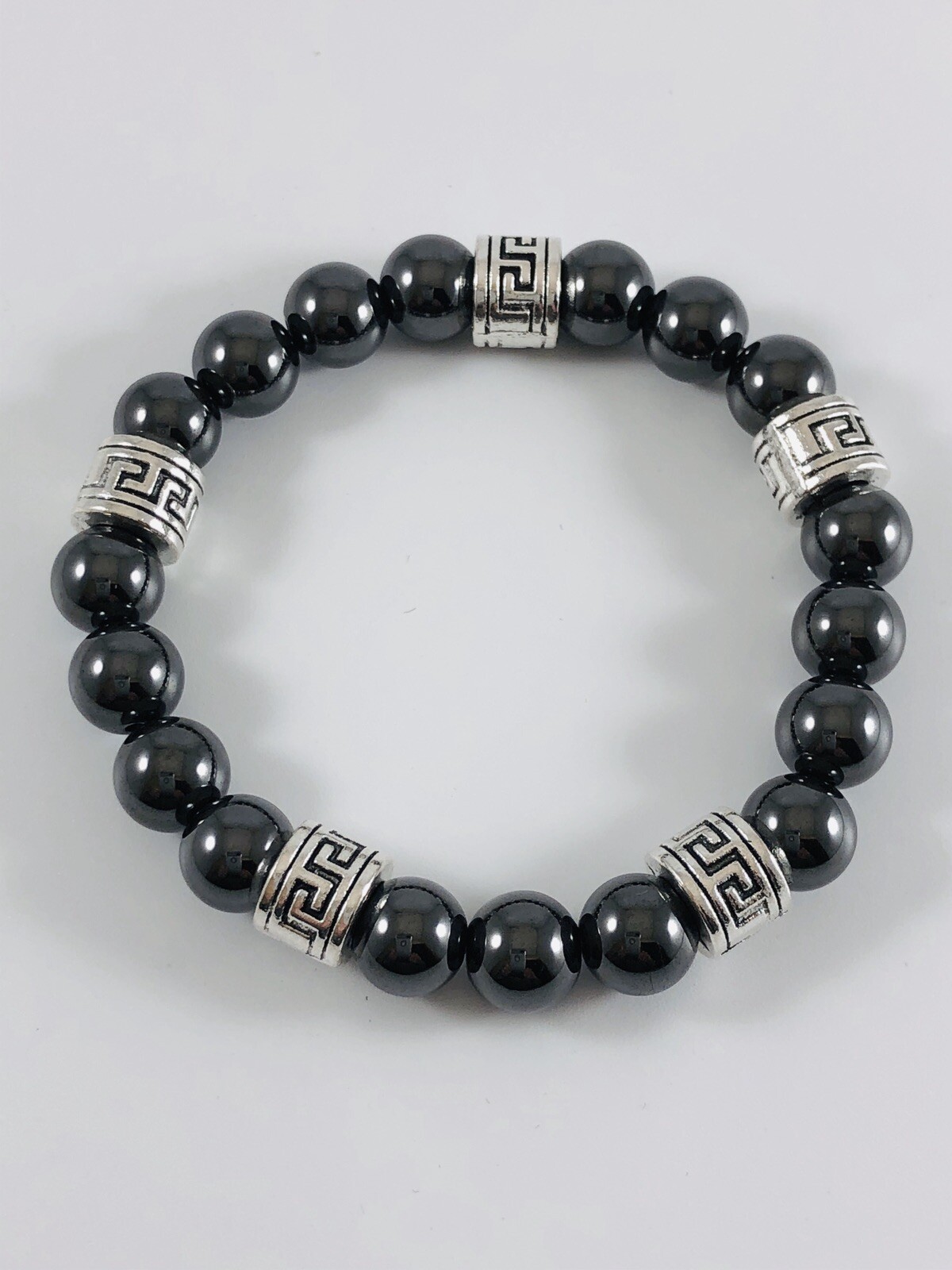 MEN & WOMEN’S UNISEX MAGNETIC HEMATITE THERAPY & GREEK SPACERS BRACELET ALL SIZE