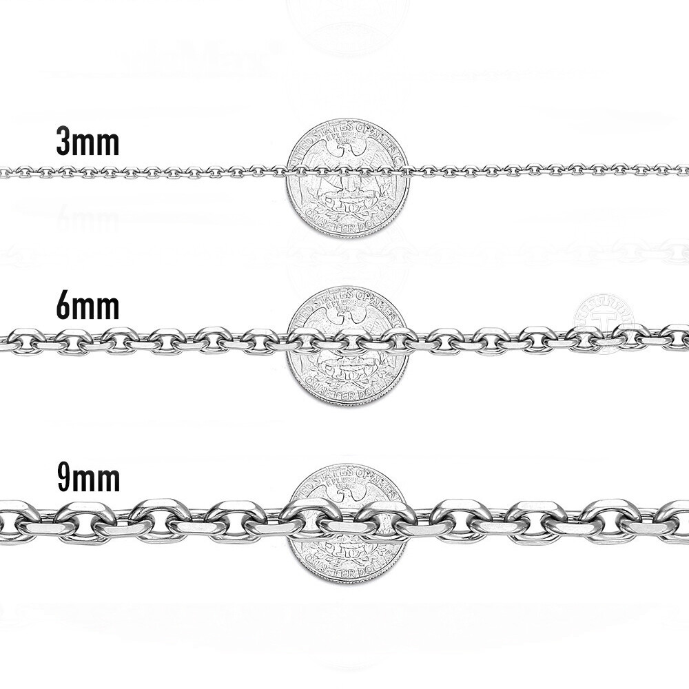 Mens Womens Chain Silver Stainless Steel Cable Anchor Link Necklace 18-24 inches