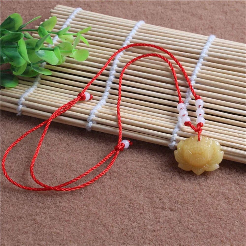 Multicolor Chalcedony Pretty Lotus Green Jade Pendant Charm Amulet Female
