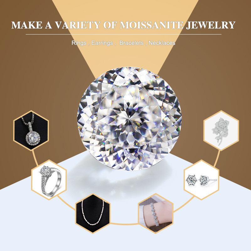 5~15mm Portuguese Cut D Color Moissanite Stone VVS1 Loose Gemstone W.Certificate