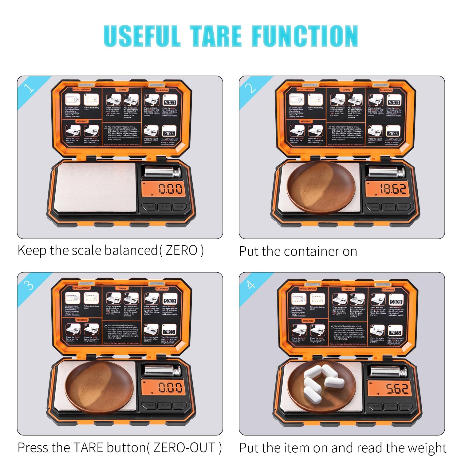 Fuzion Digital Pocket Scale 200g/0.01g, LCD, Tare for Food, Jewelry, Coffee