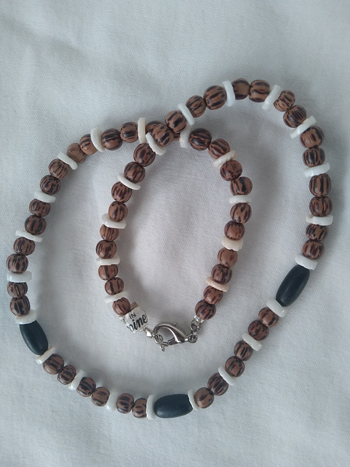 Surfer Ethnic Tribal Men Teen Heishi Puka Necklace 18″ Gift USA Seller New