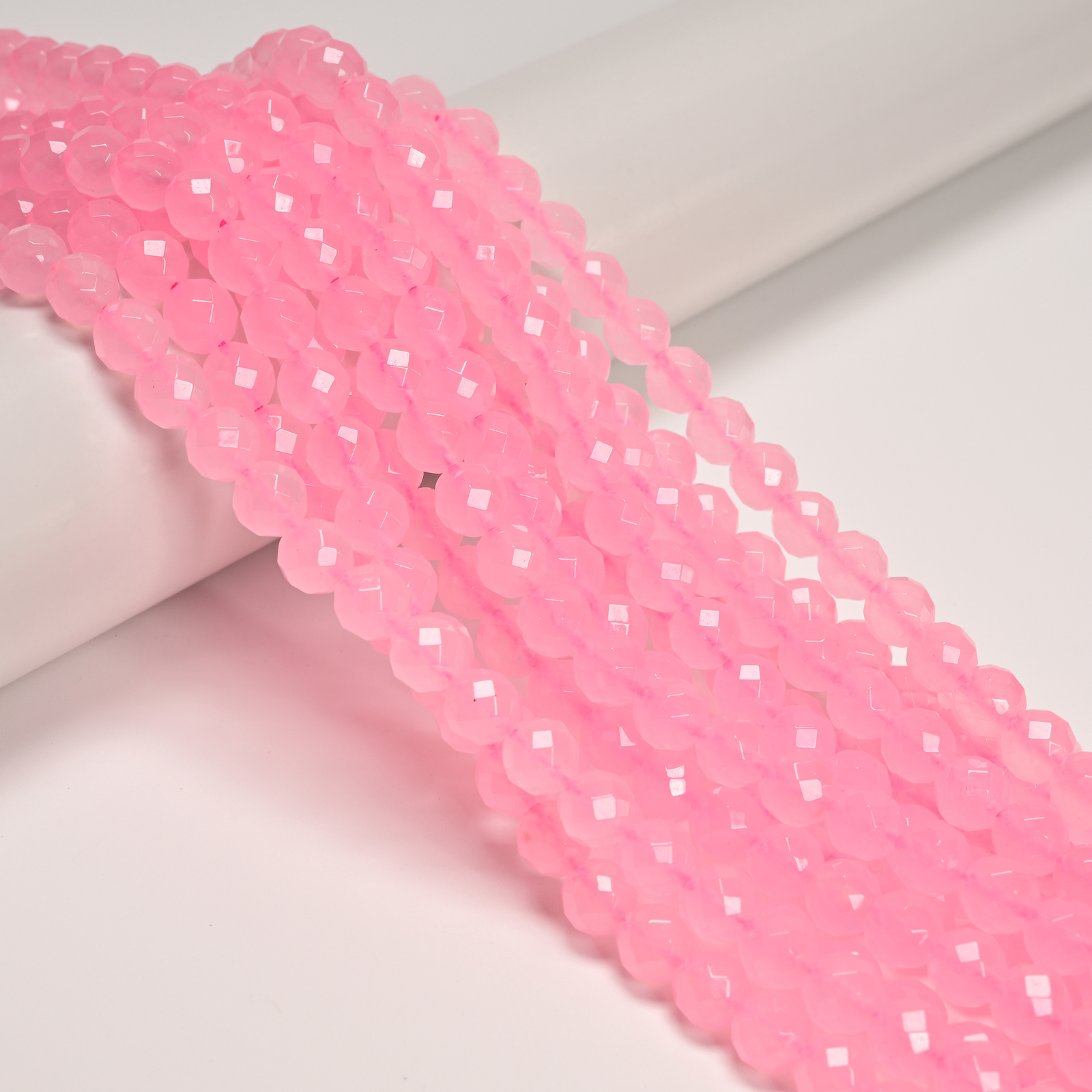 Natural Rose Quartz Faceted Round Beads 6mm 8mm 10mm 12mm 15.5″ Strand