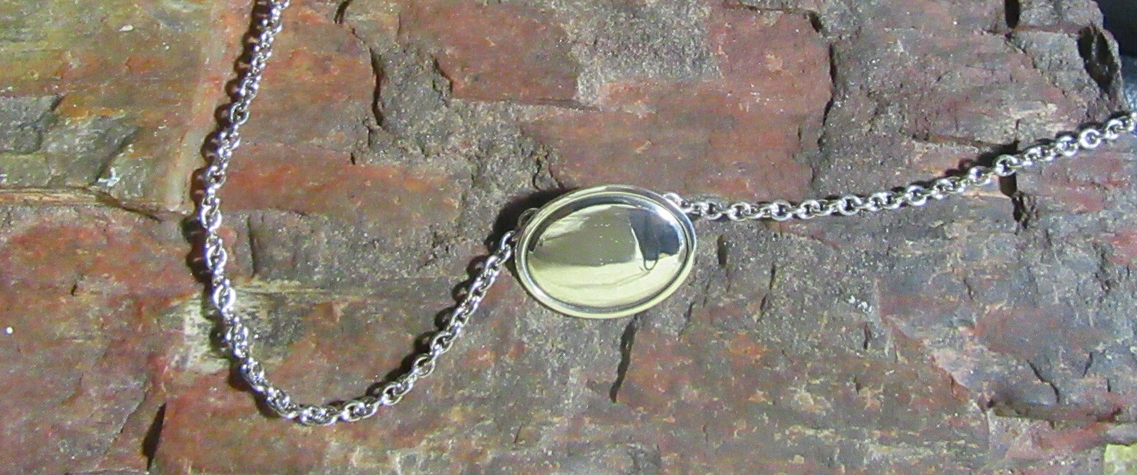 James Avery 925 Silver Engravable Oval Pendant Necklace 15-17 Inches Adjustable