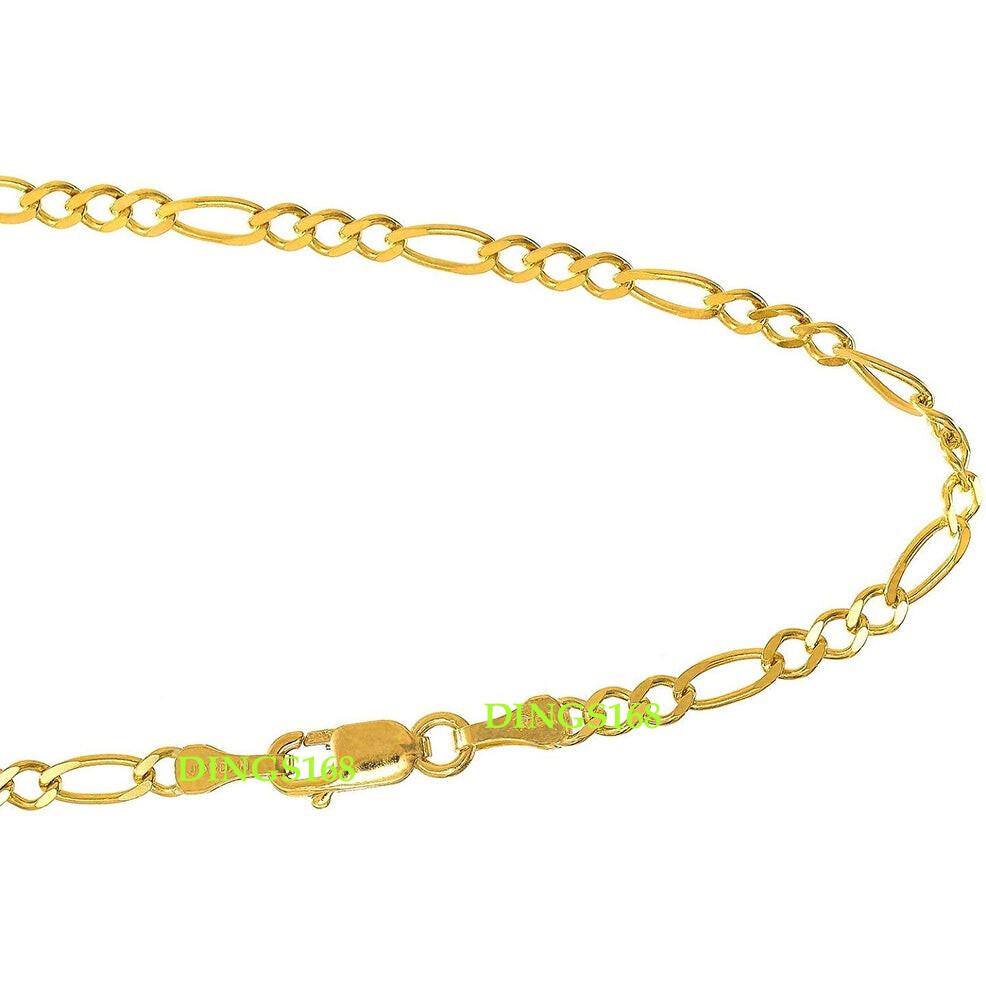 Unisex Real 18K Gold Filled 20 inch 6mm Wide Italian Figaro Chain Necklace K139G