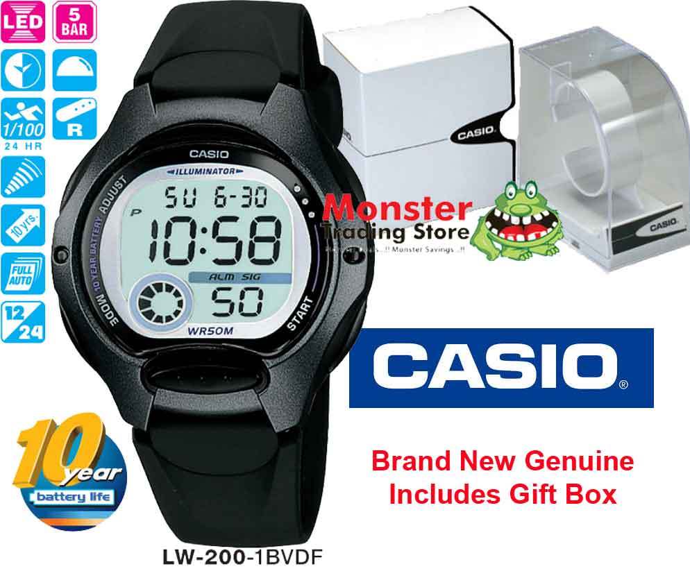 CASIO WATCH LW-200-1B LW200 LW-200-1 RP$69.95 12-MONTH WARANTY