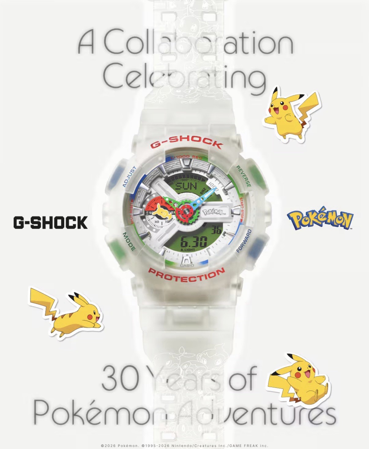 NEW IN HAND CASIO G-SHOCK Pokemon Watch GA-110PKM-7AJR 30th Anniversary Limited