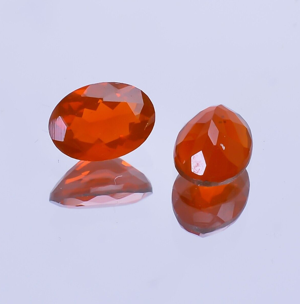 1.00 Cts Natural Mexican Fire Opal Faceted Oval 1 Pair Loose Gemstone 7X5X4 mm