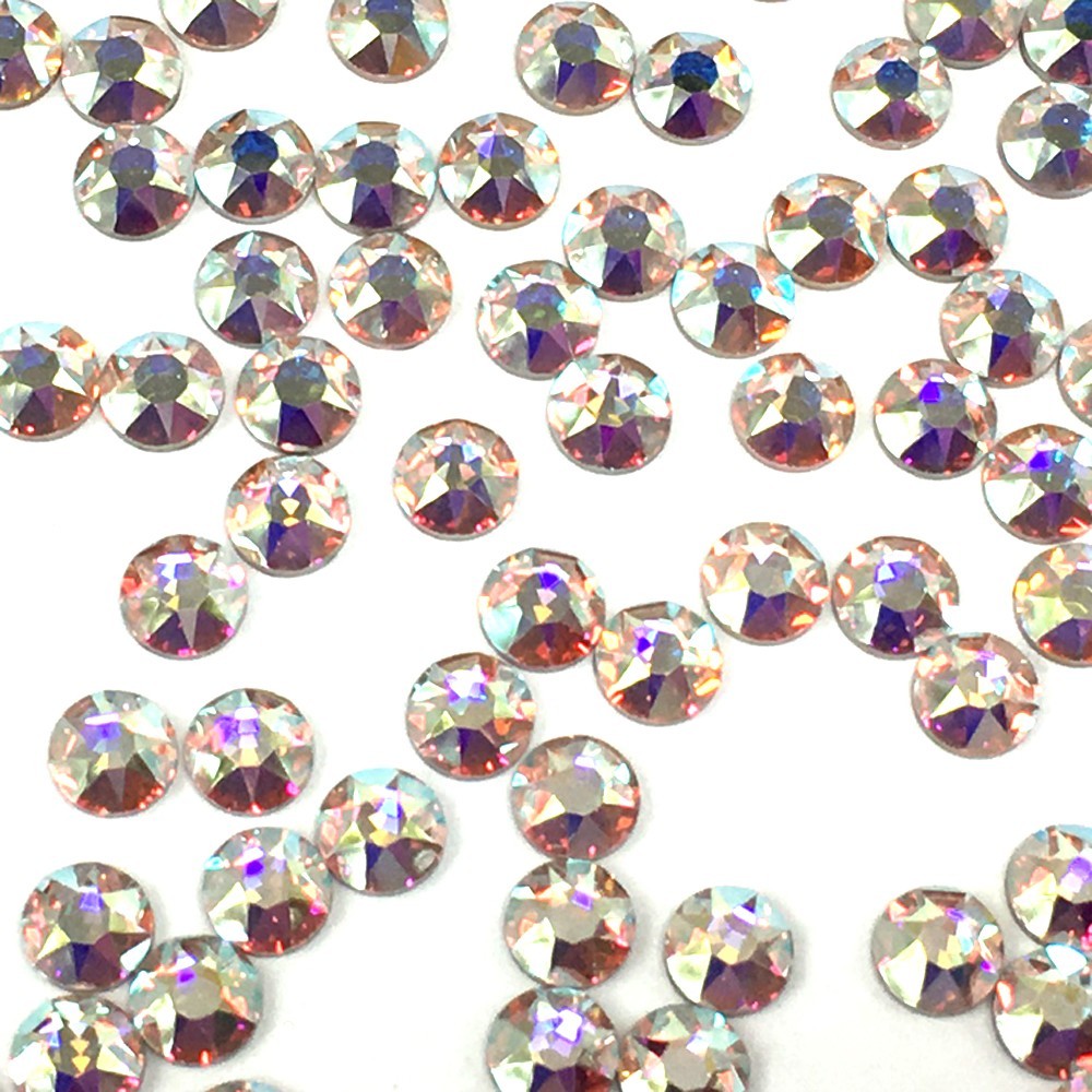 Crystal AB (001 AB) clear Swarovski 2078 / 2038 Flatback HOTFIX iron-on