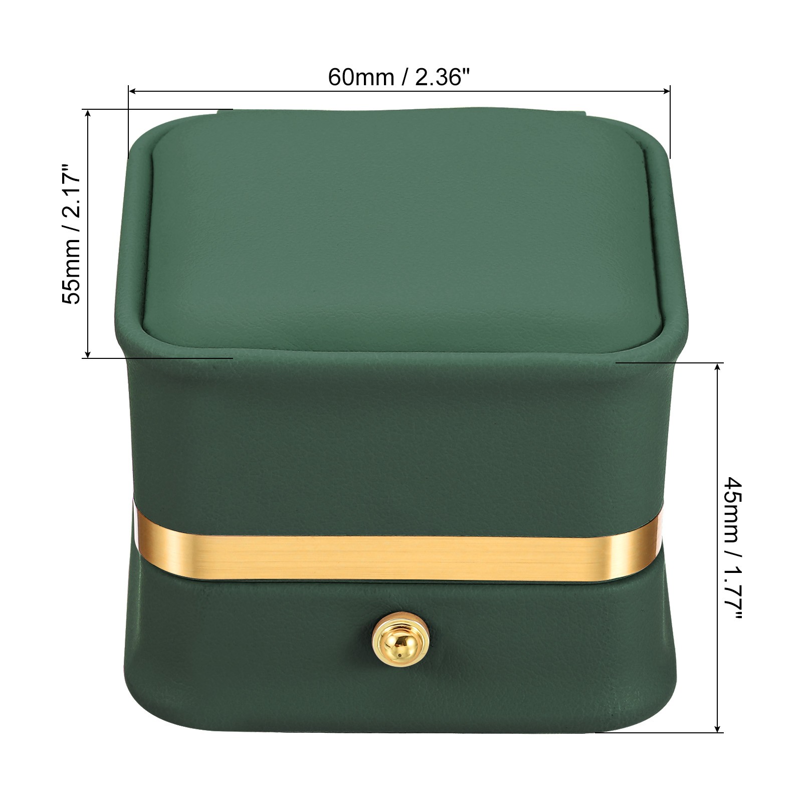 Velvet Ring Box, Single Slot Wedding Ring Box Jewelry Holder Style 2 Dark Green