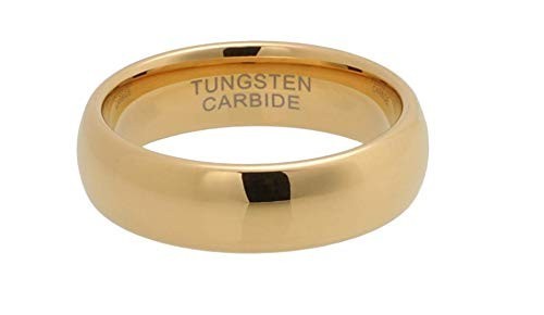 Tungsten Wedding Band Ring 1mm-8mm Plain Dome Comfort Fit Gold/Rose Gold/Silver