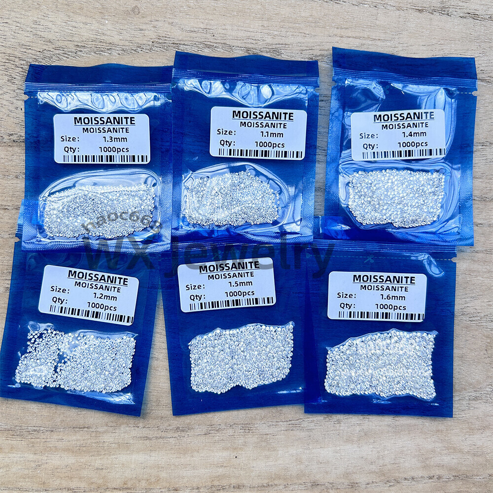 0.8~5.0mm Loose 1ct D Color VVS1 Round White Moissanite Gemstone Jewelry Stone