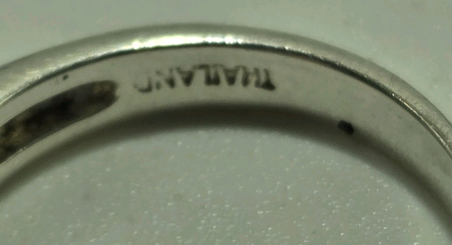 VTG Signed NF 925 Thailand Sterling Silver Light Yellow Stone Size 7.75