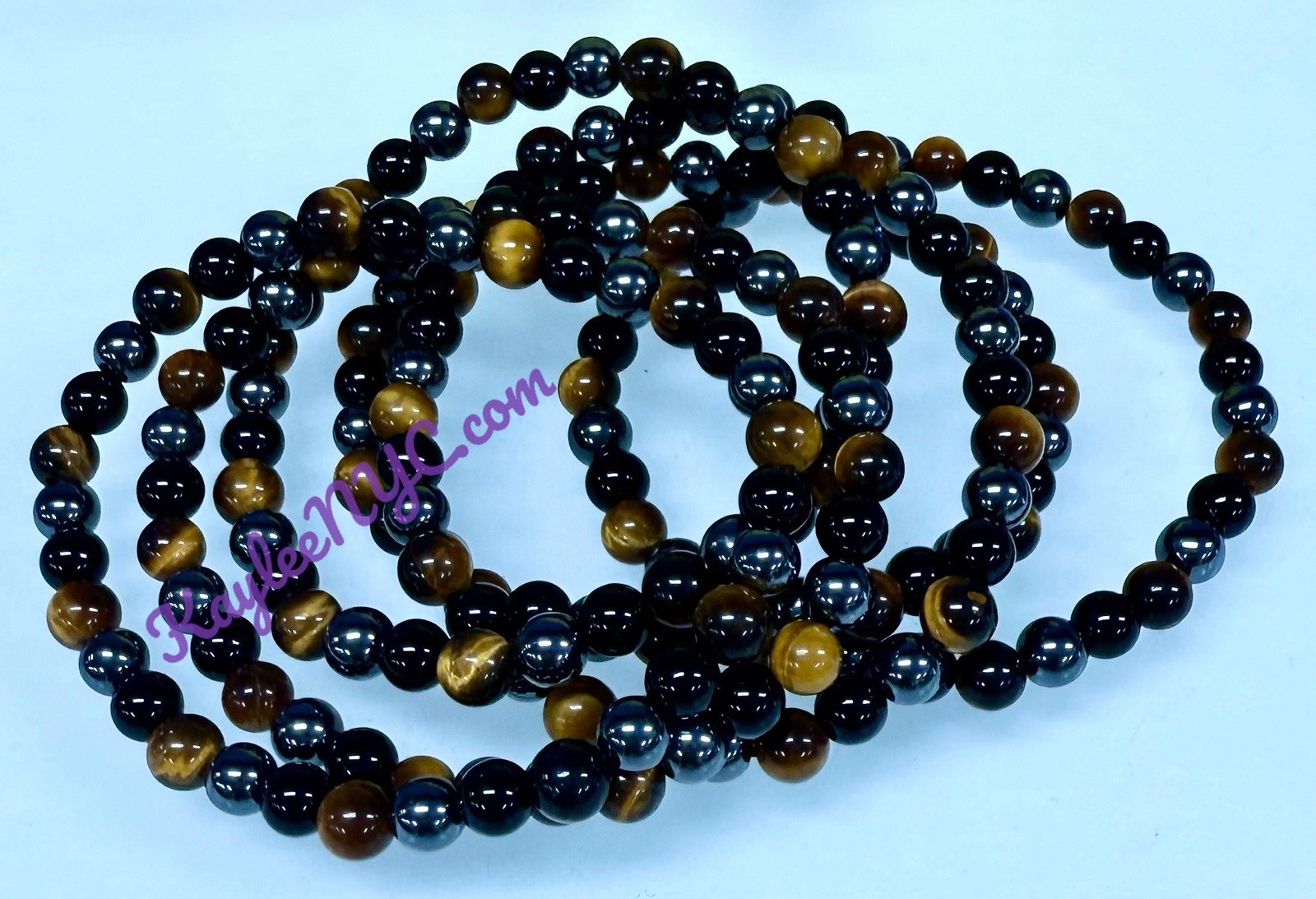 Wholesale 6 Pcs Natural Protection Crystal Bracelet 6mm 7.5″