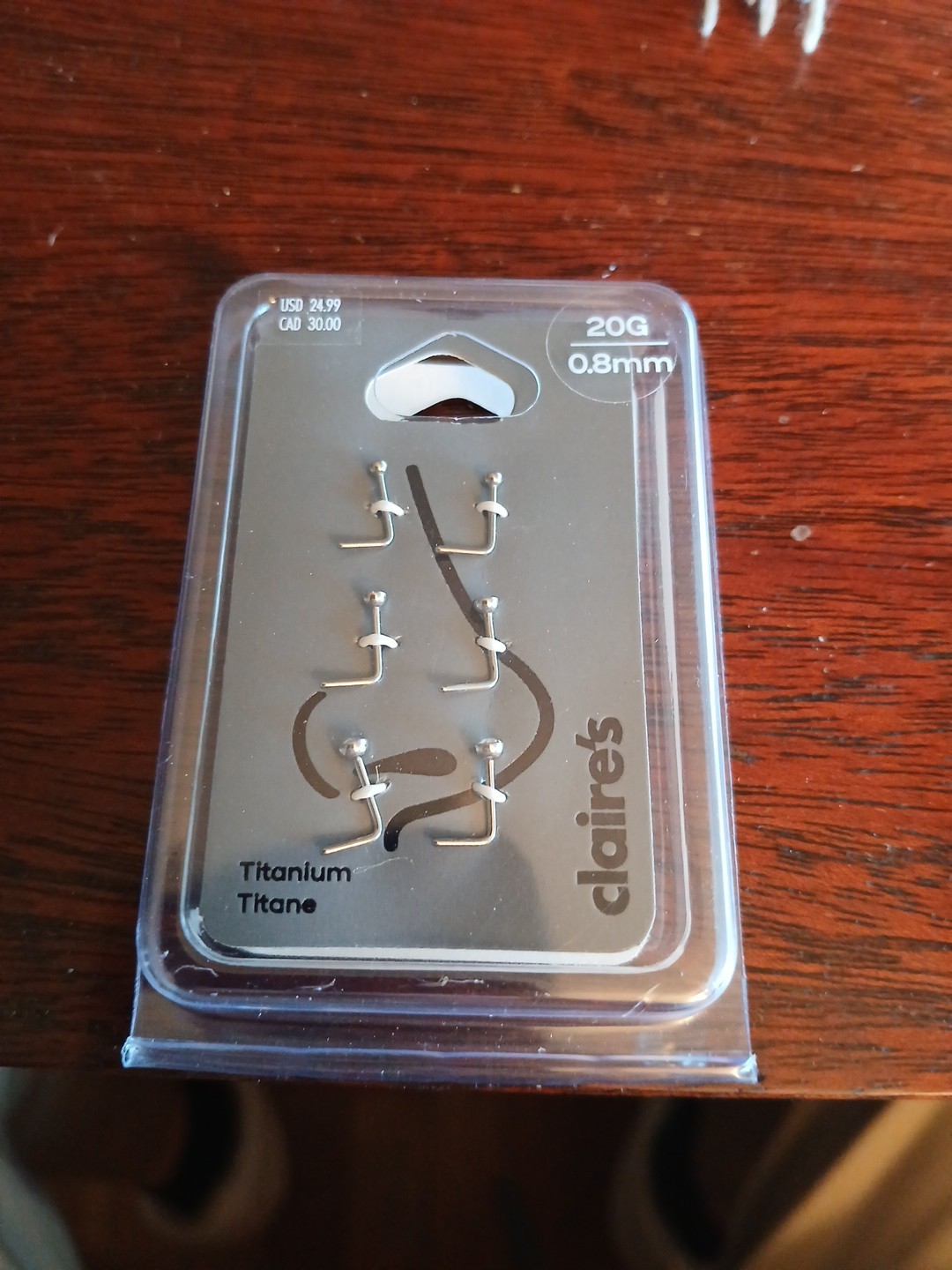 Claire’s Jewelry Titanium Nose Studs 20G/0.8mm Free Shipping NWT!