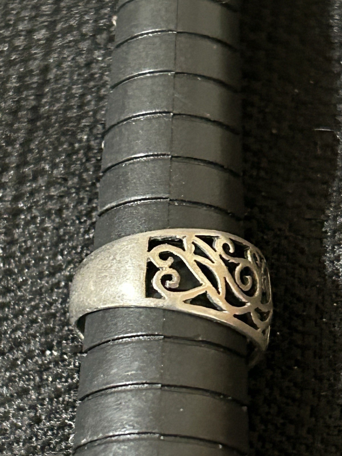 Vintage NF 925 Thailand Sterling Silver Scroll Filigree Band Ring Size 6