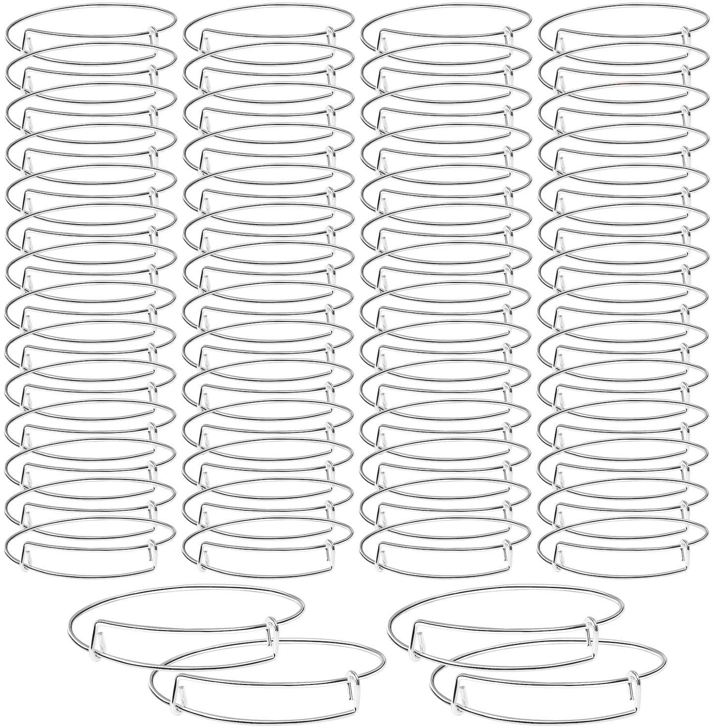 60 Pcs Adjustable Wire Bangle Bracelets for Jewelry Making DIY Gift Bracelets