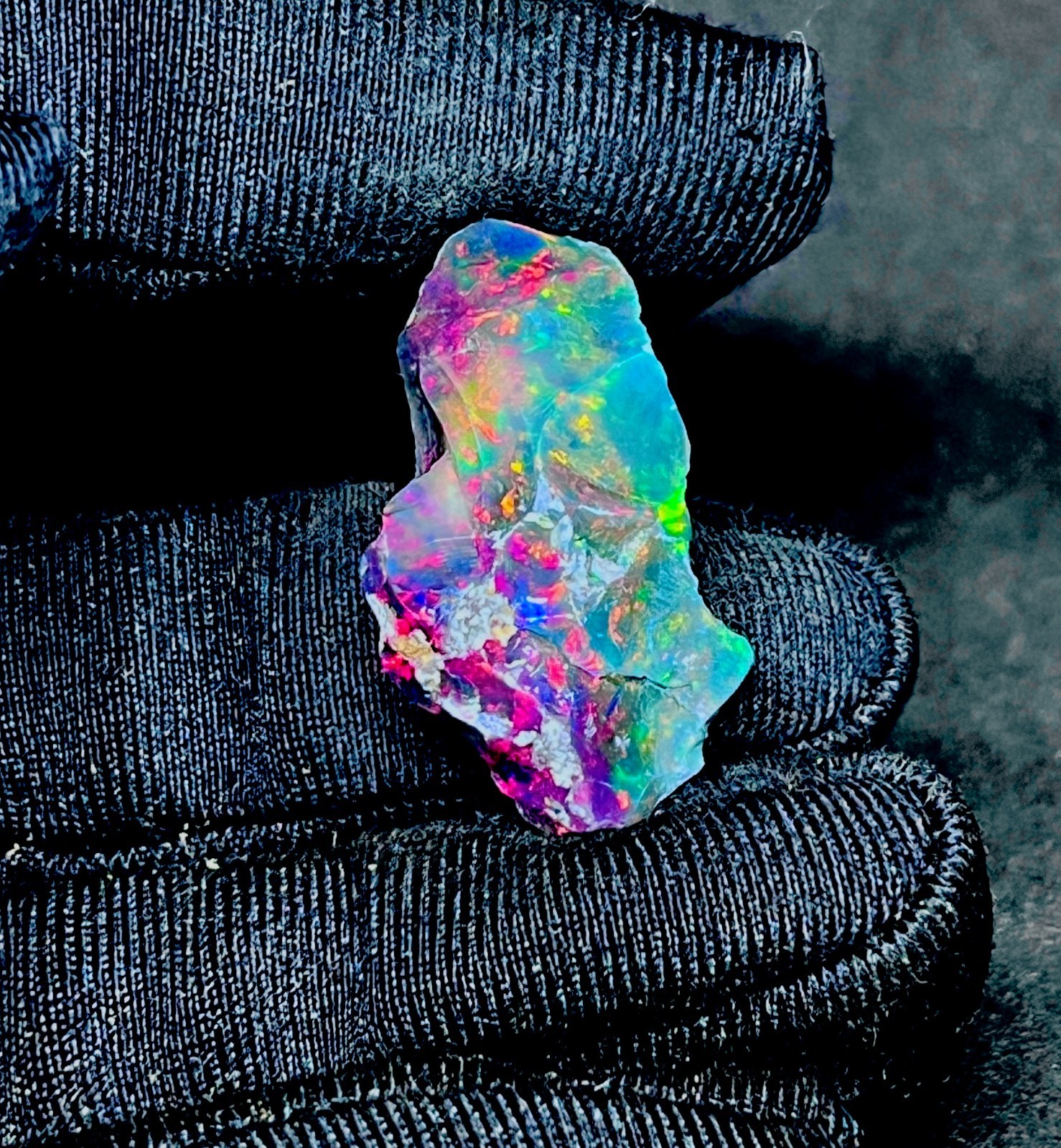 10 Ct Black Ethiopian Opal Rough, Jewelry Grade Welo Opal Rough, Multi Fire Opal