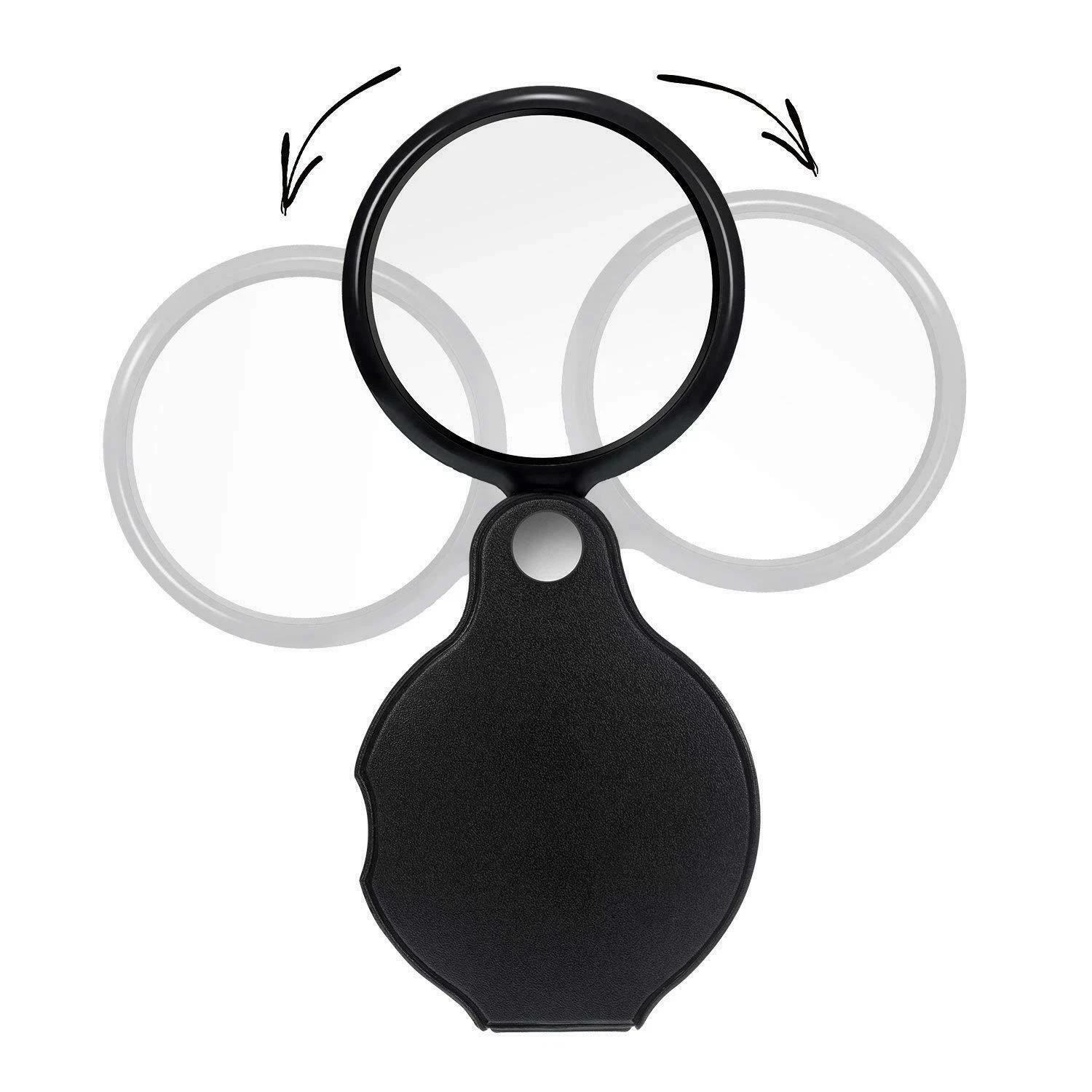 10X Mini Folding Magnifying Glass Optical Magnifier Pocket Reading Tool Loupe