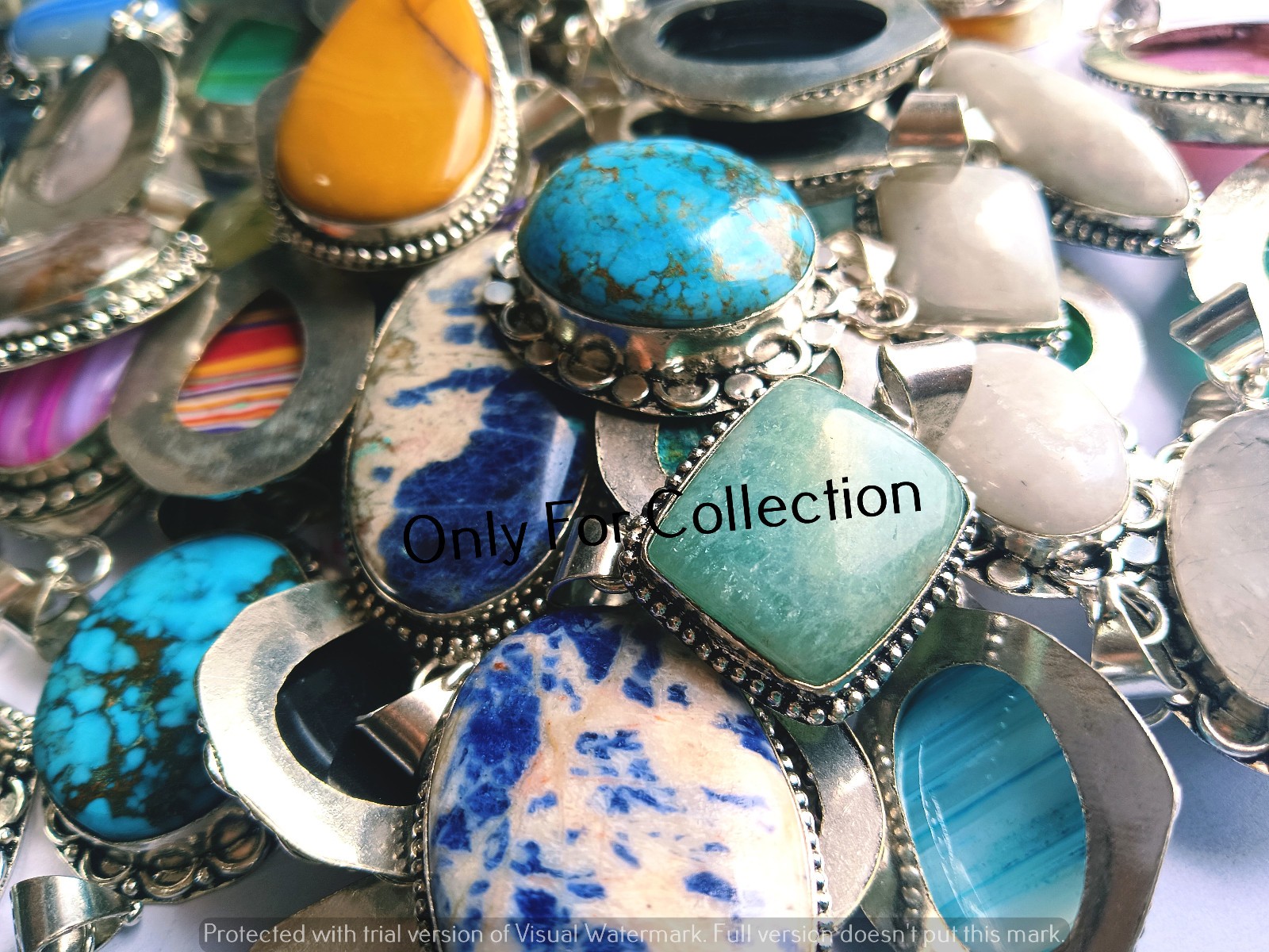 Bulk Sale Agate & Mix Gemstone 925 Sterling Silver Plated Pendant Lot Jewelry
