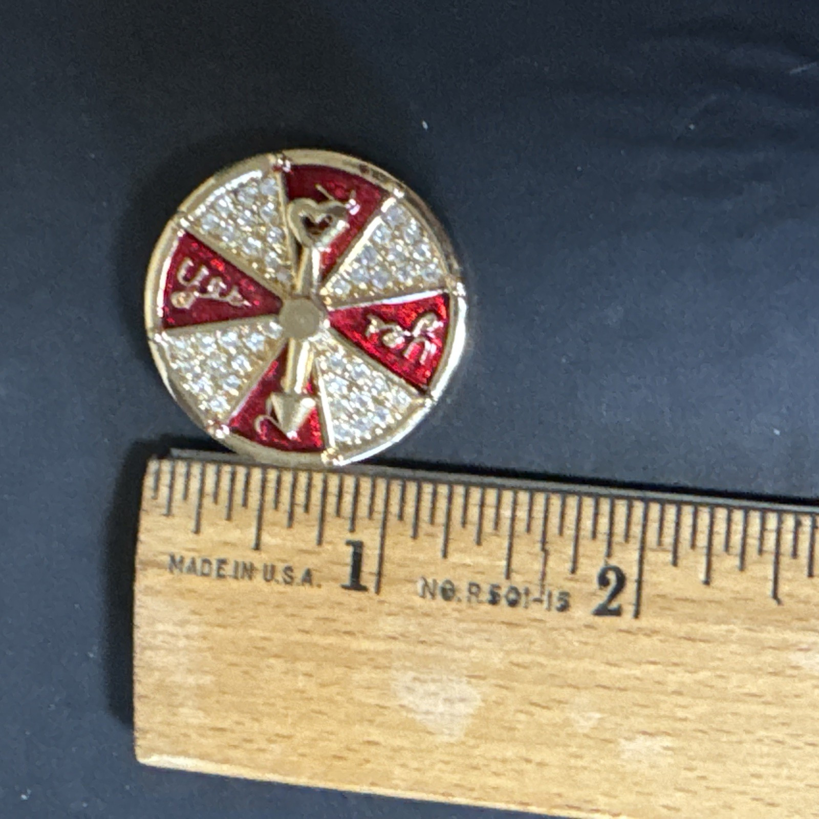 Swarovski Brooch Yes Or No Crystal & Red Spinning arrow Swan logo 1.25”