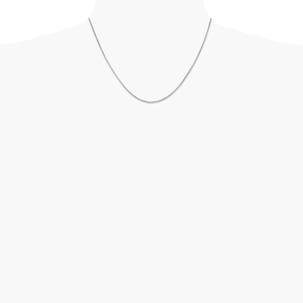 14K White Gold .85mm Spiga With Spring Ring Clasp Chain Necklace 16″-30″