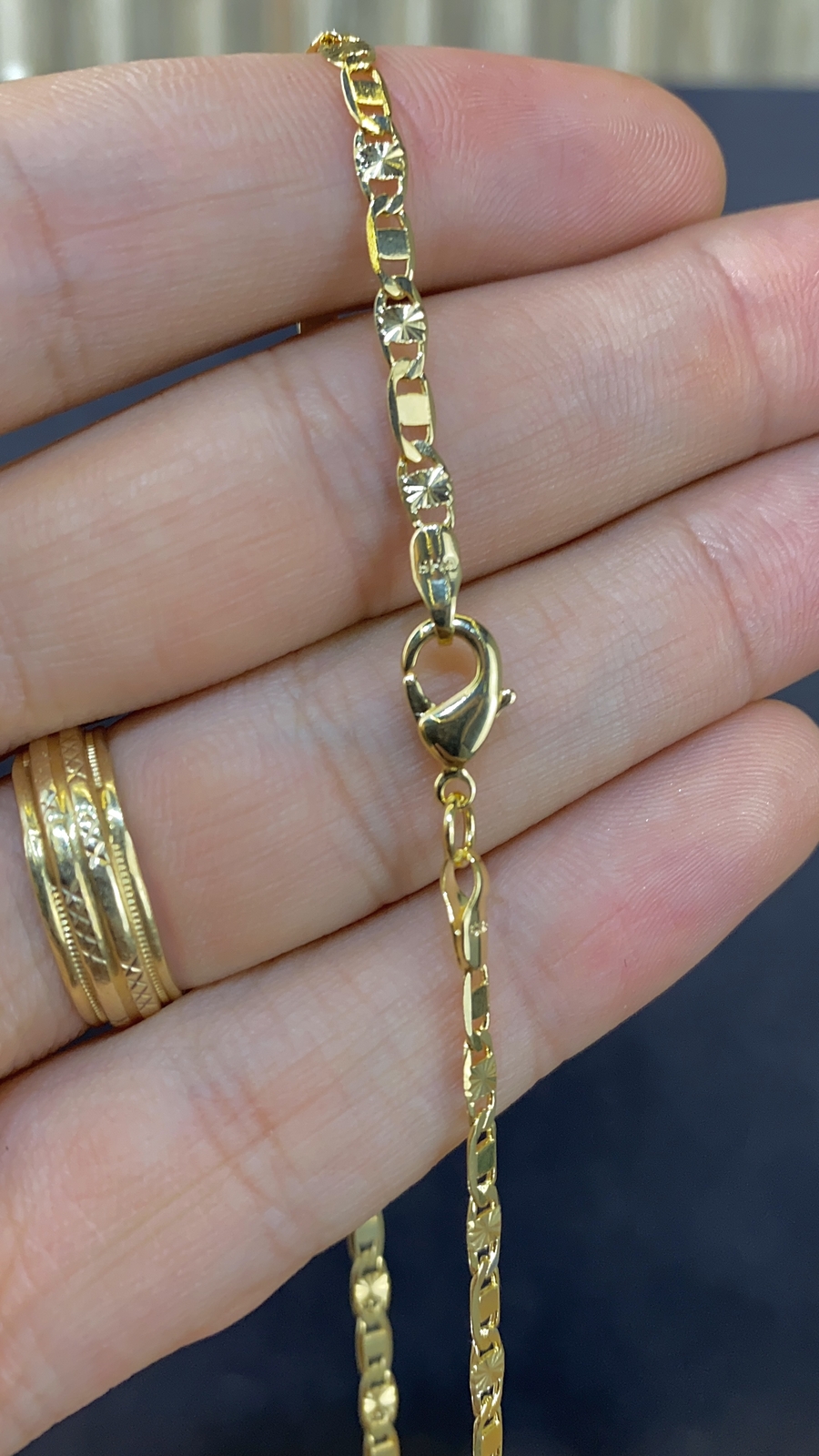 Minimalist Fashion Diamond Cut Valentino Chain Necklace for Womens 3.2mm Gifts