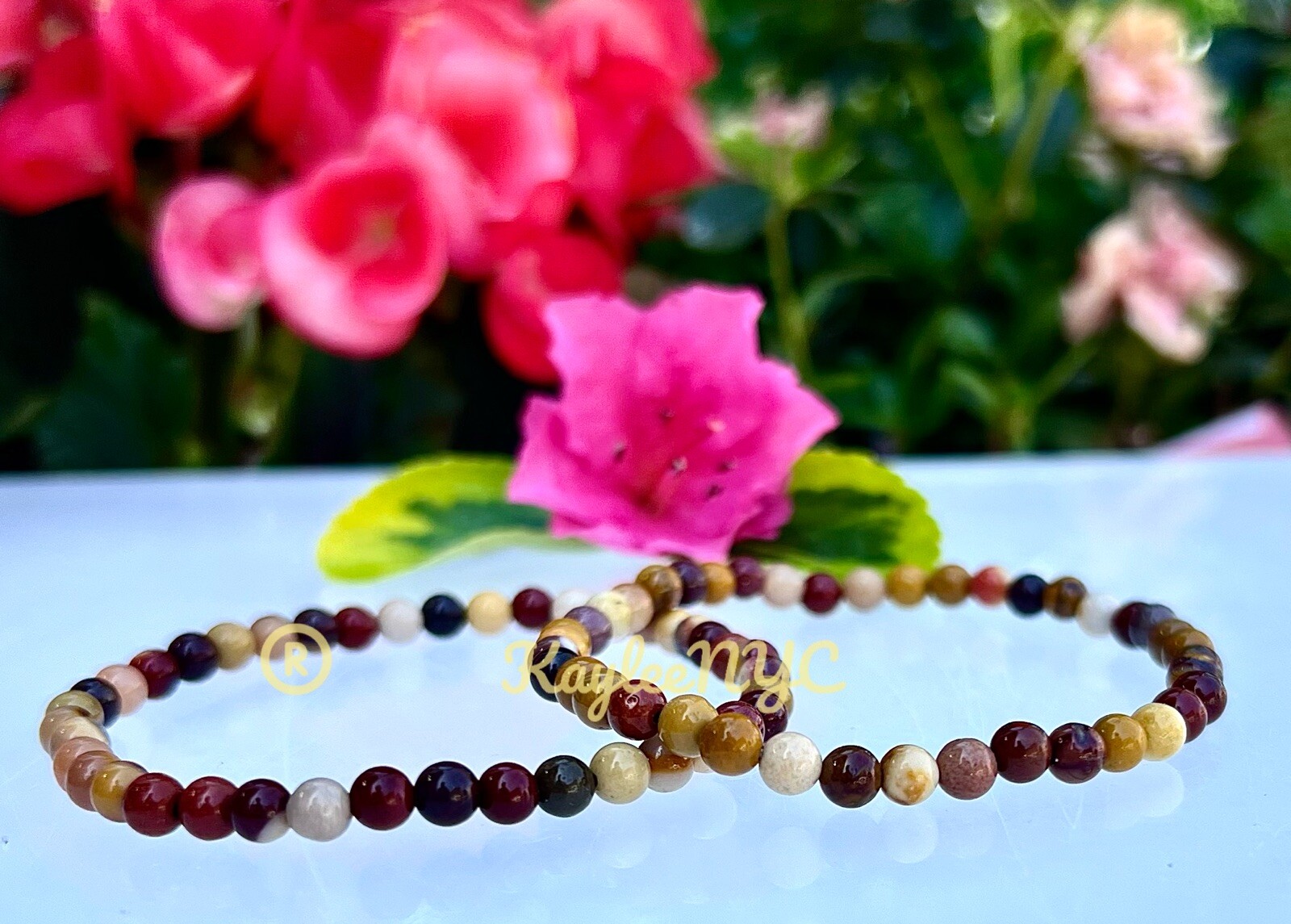 Wholesale Lot 6 Pcs Natural Mookaite 4mm 7.5” Crystal Stretch Bracelet