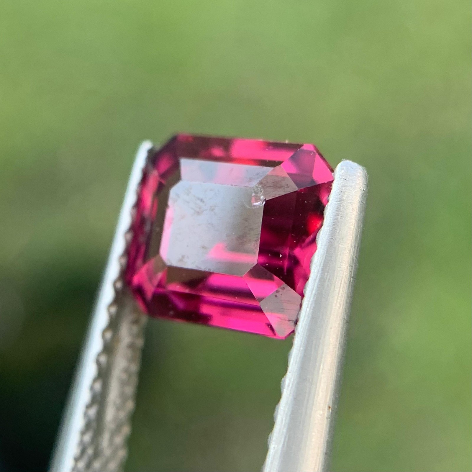 2.25 Cts Natural Slightly Included Red Garnet Emerald Cut Gemstone Tanzania