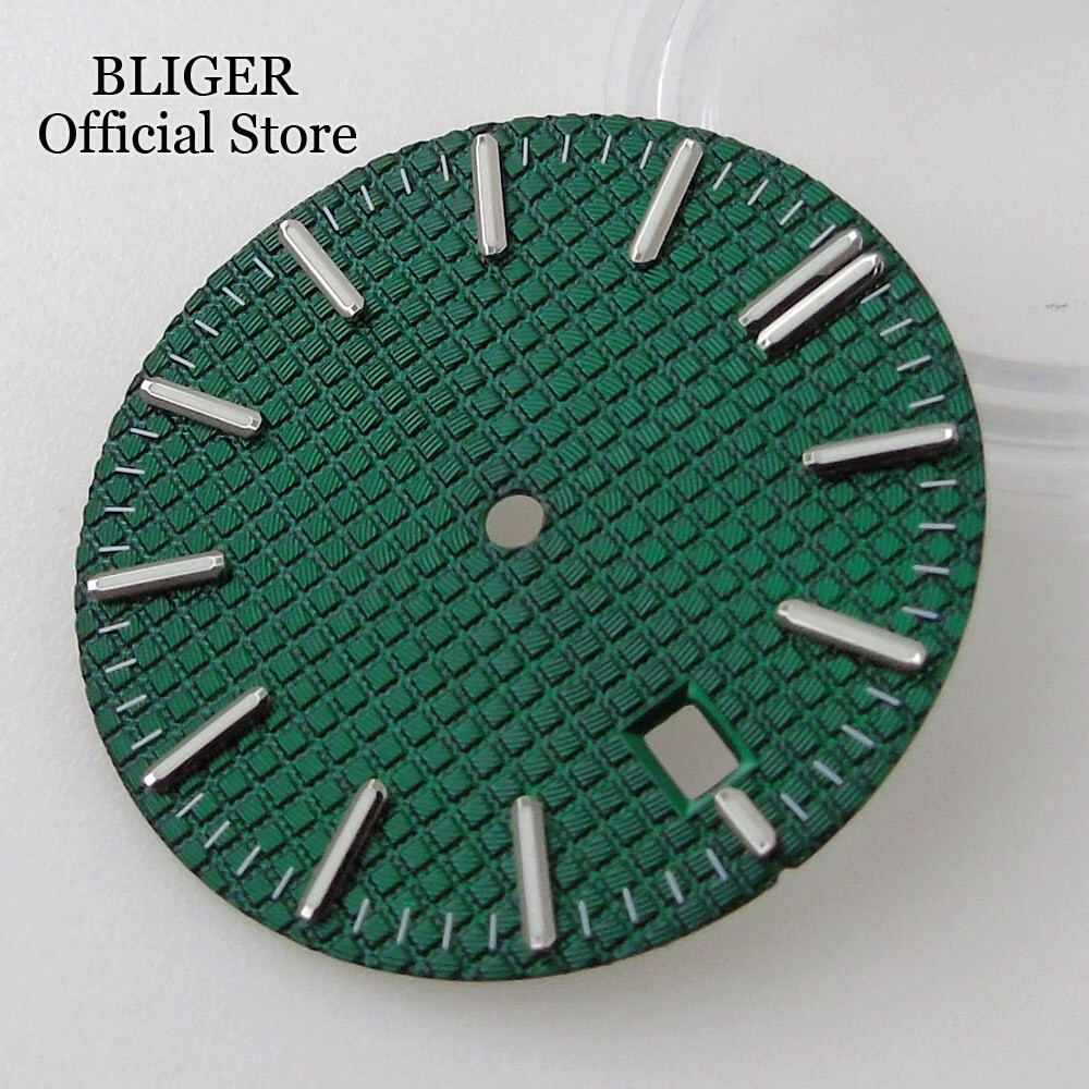 42mm Brushed Watch Case Bracelet 31.7mm Black Blue Dial Fit NH35 NH36 Sapphire