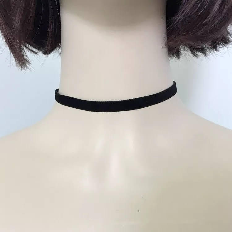 Choker necklace black bead gold or silver variety choices