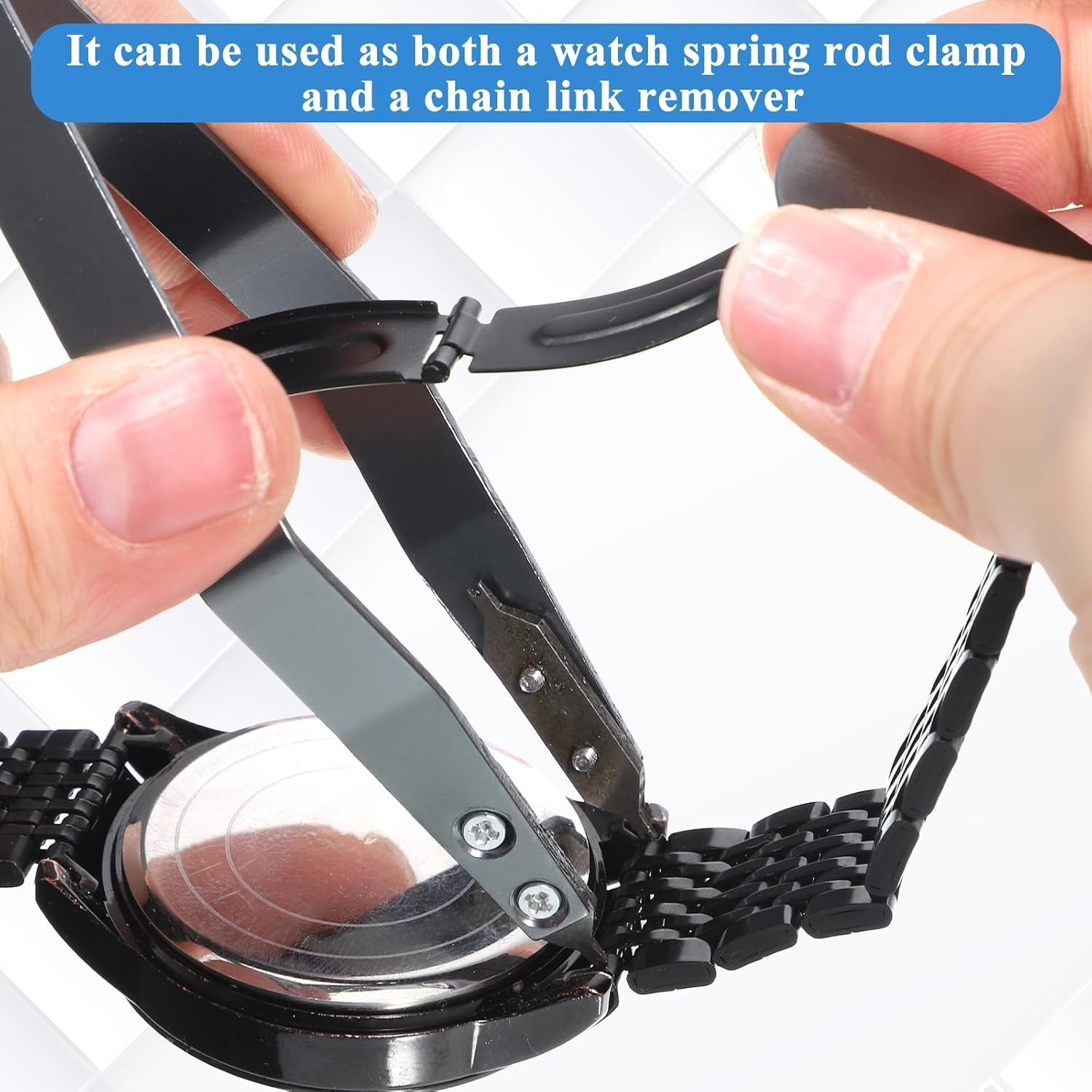 V-Shaped Stainless Steel Spring Bar Tweezers for Watch Repair – Ergonomic Design