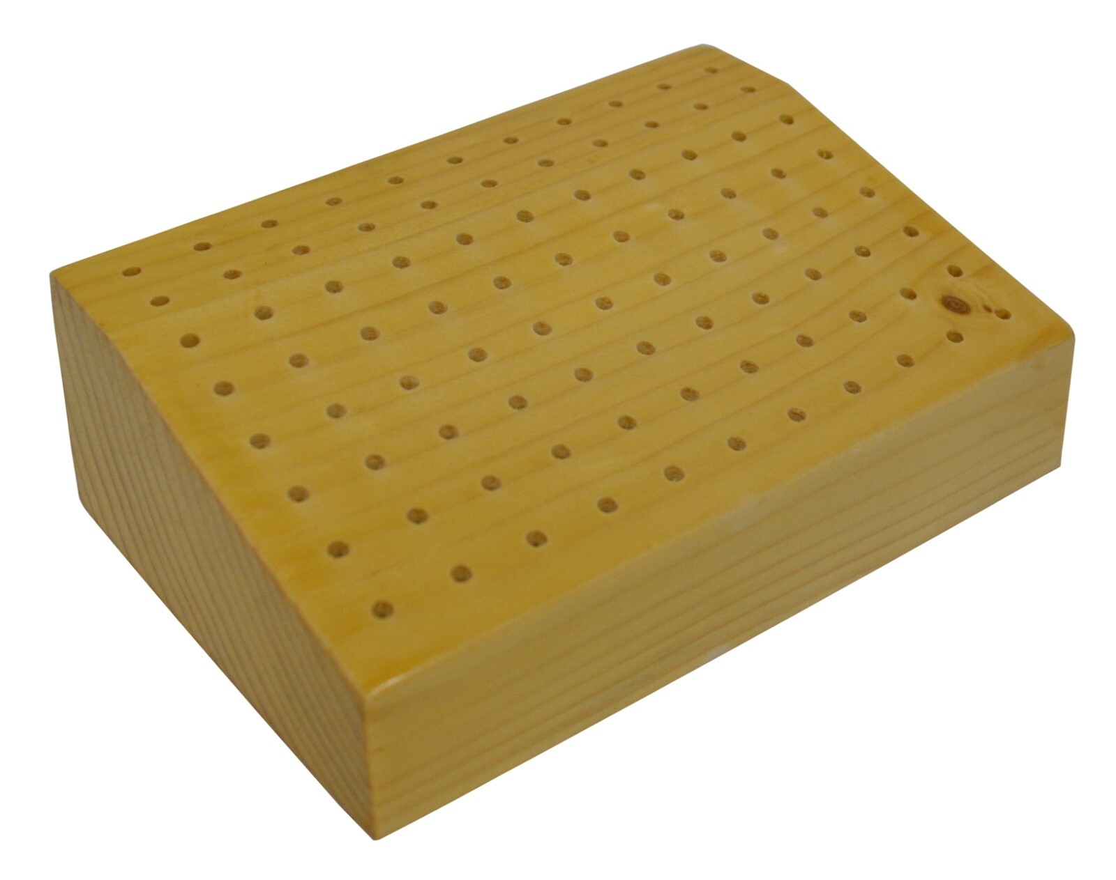 Angled Wooden Bur Block Drill Holder w/ 88 Holes Jewelry Making Organizer Tool