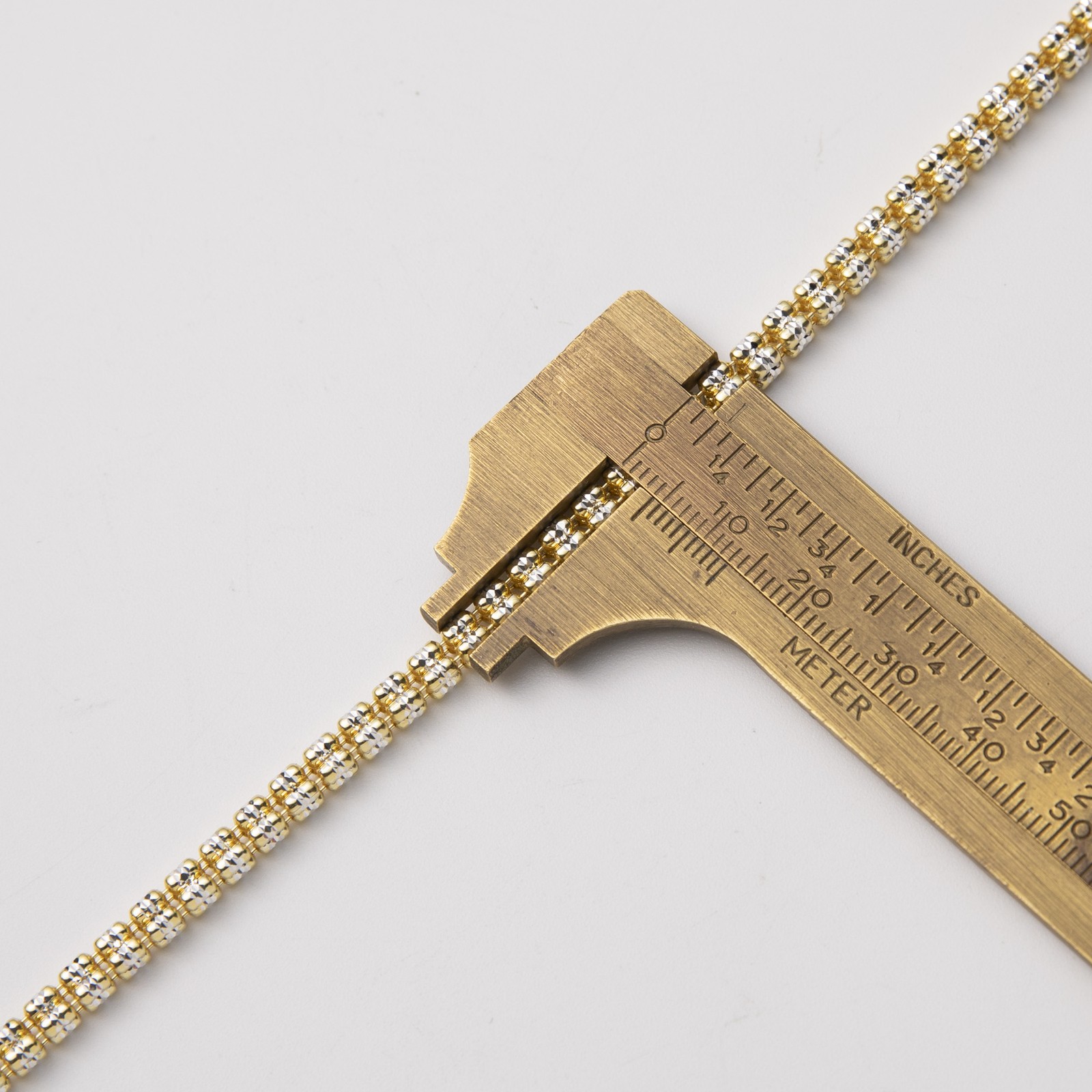 4mm Two-Tone Ice Link Chain 14K Yellow Gold-Plated Silver 925 Italy