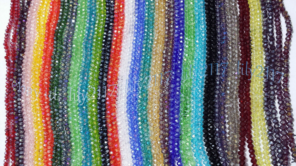 Wholesale Faceted Crystal Glass Rondelle Spacer Loose Beads For Jewelry Making