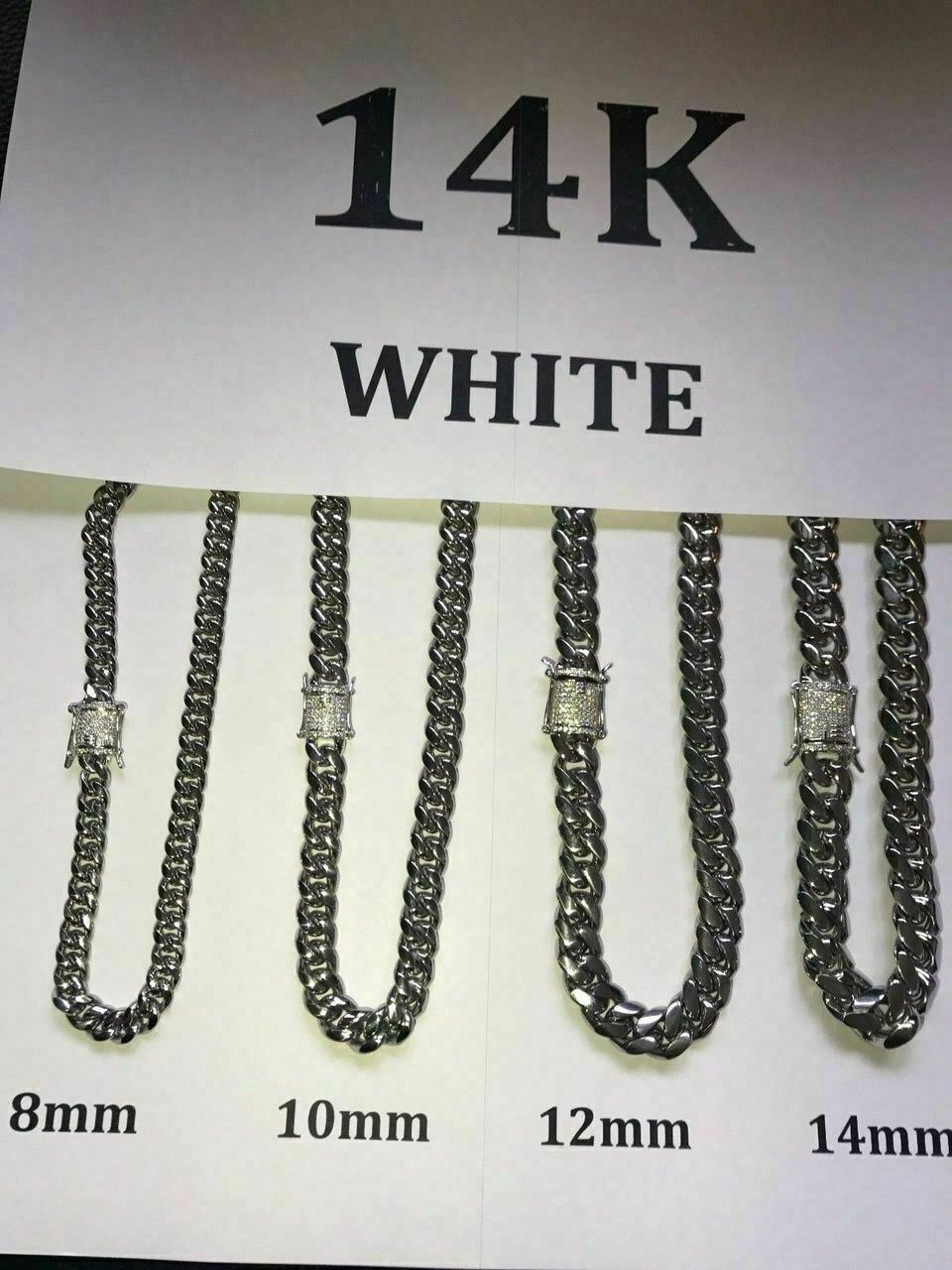 Miami Cuban Link Chain W. 1ct CZ Clasp 14k 18k Gold Plated Stainless Steel