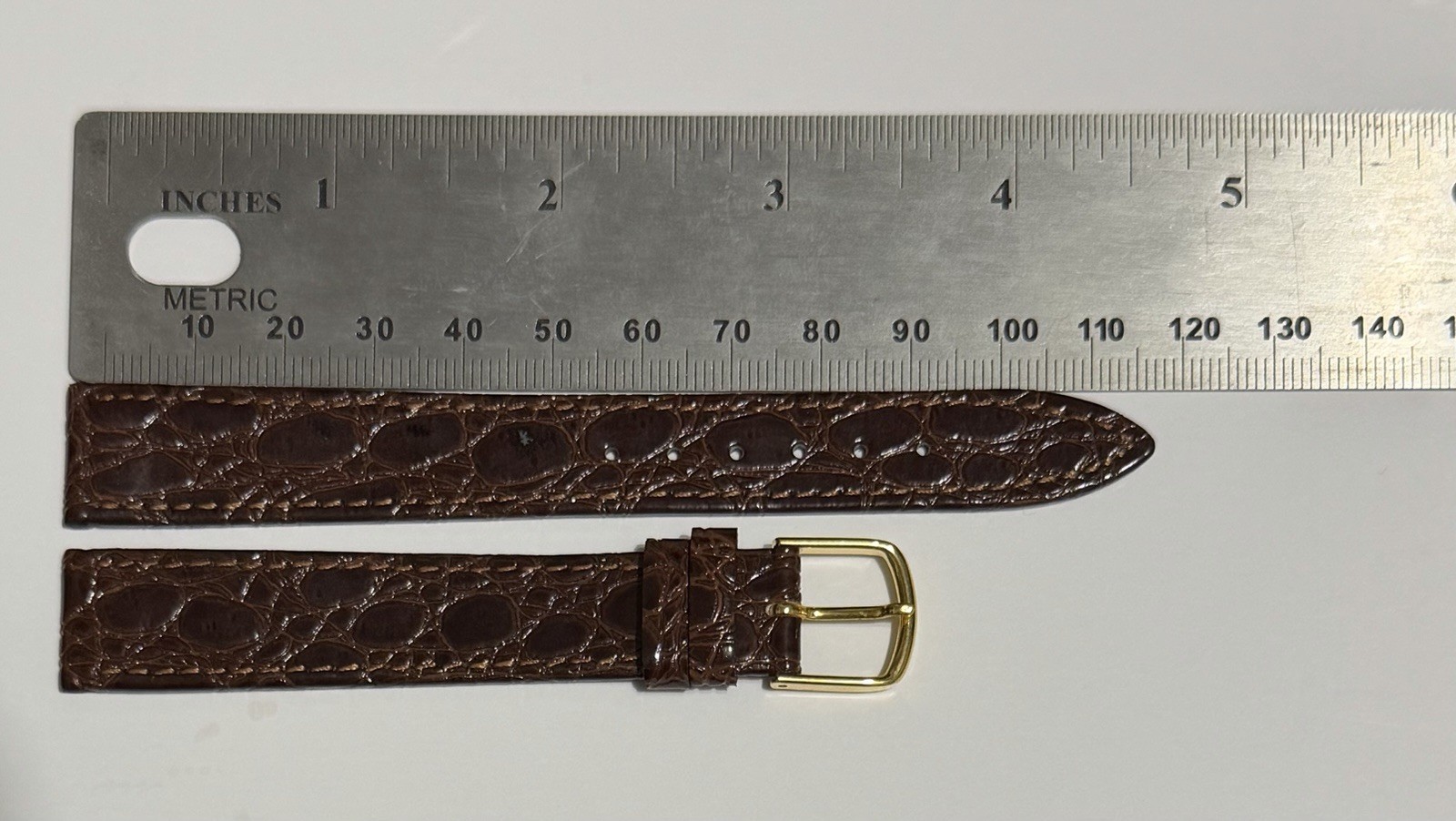 Vintage NOS 1960’s (5/8″) 16mm Brown Crocodile Calf Leather Watch Band